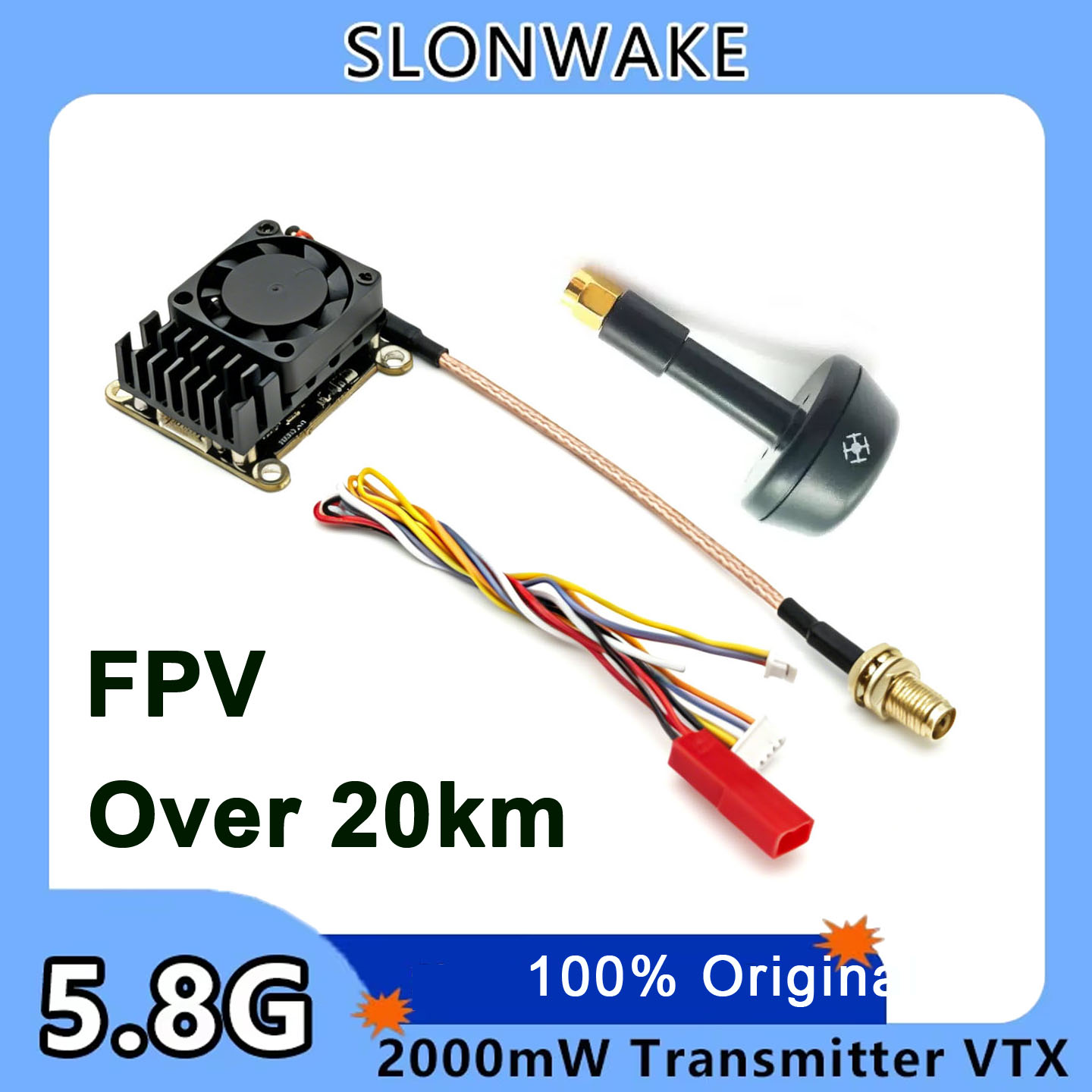 Drone Receiver - Yeni yükseltme 5.8Ghz 2W ayarlanabilir FPV