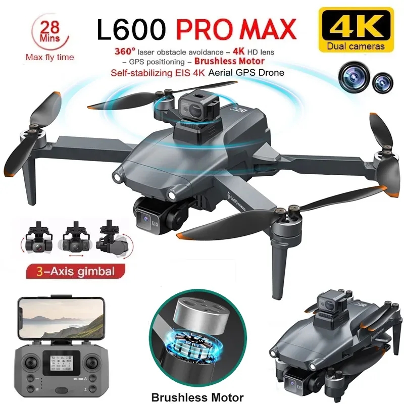 Drone Gimbal - L600 PRO MAX GPS Drone Profesyonel