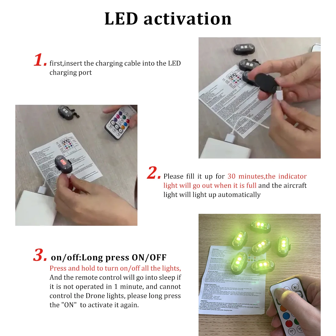 2/4/8 adet kablosuz uzaktan ku - Drone Led Light incelemesi ve fiyatı